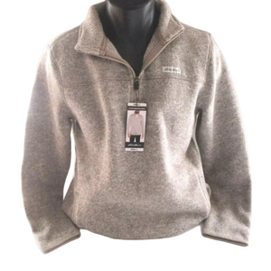 Eddie Bauer Gray Zip Up Sweater with Standing Collar